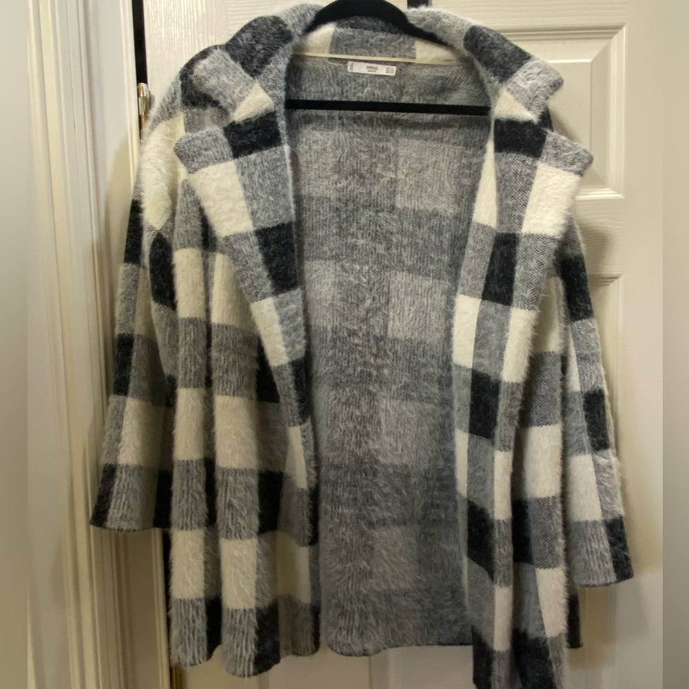 Mango Checkered Brushed Jacket